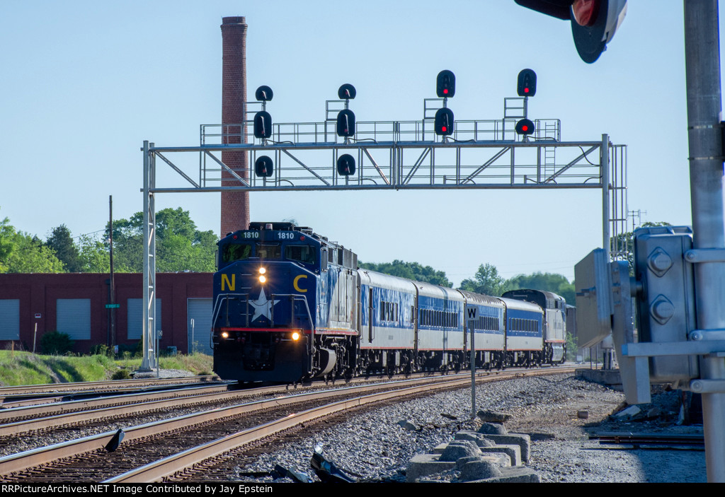 Piedmont Train #71 comes under the signals at Duke